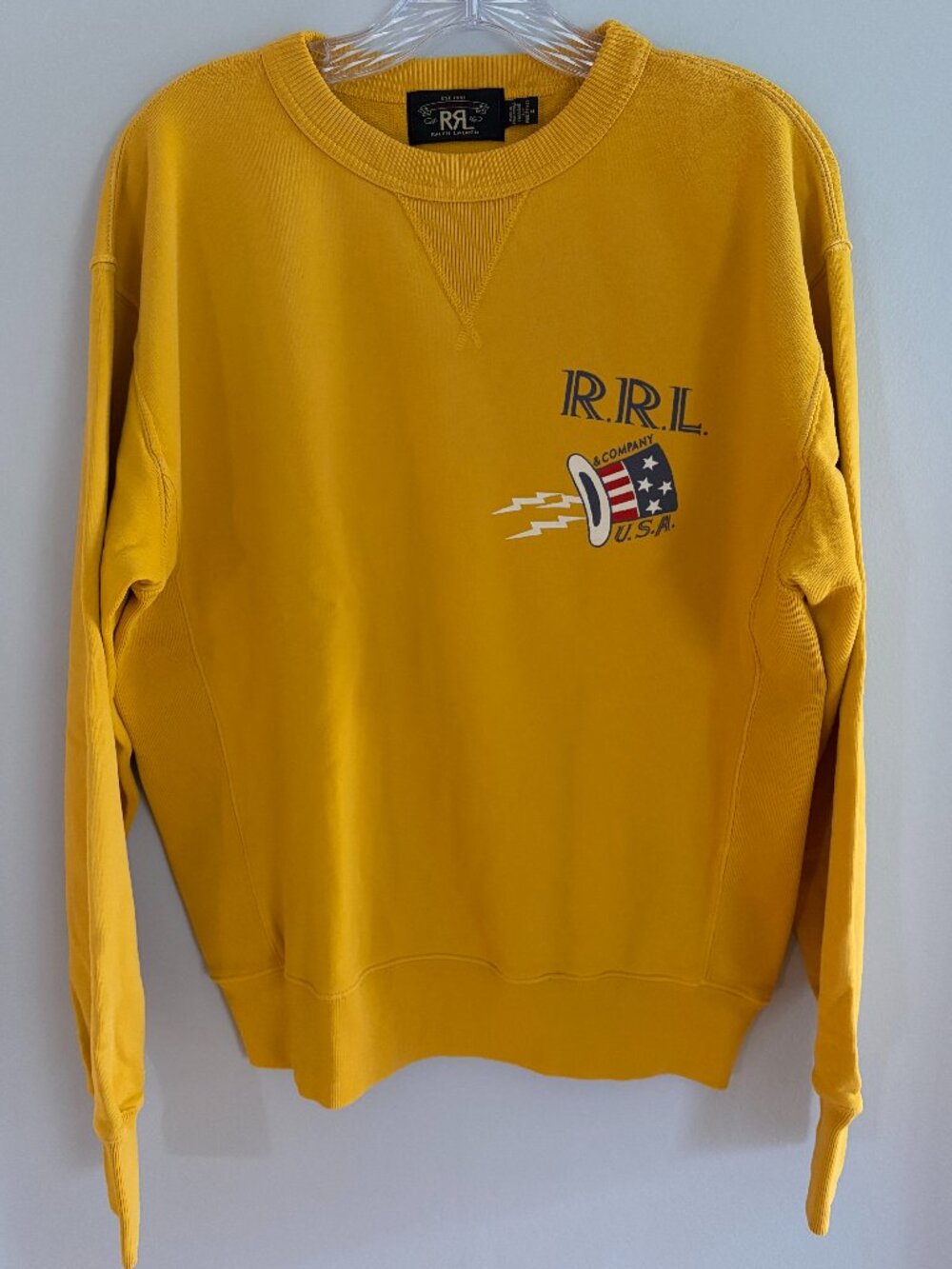 Double RL Ralph Lauren Graphic Sweatshirt French Terry - Med